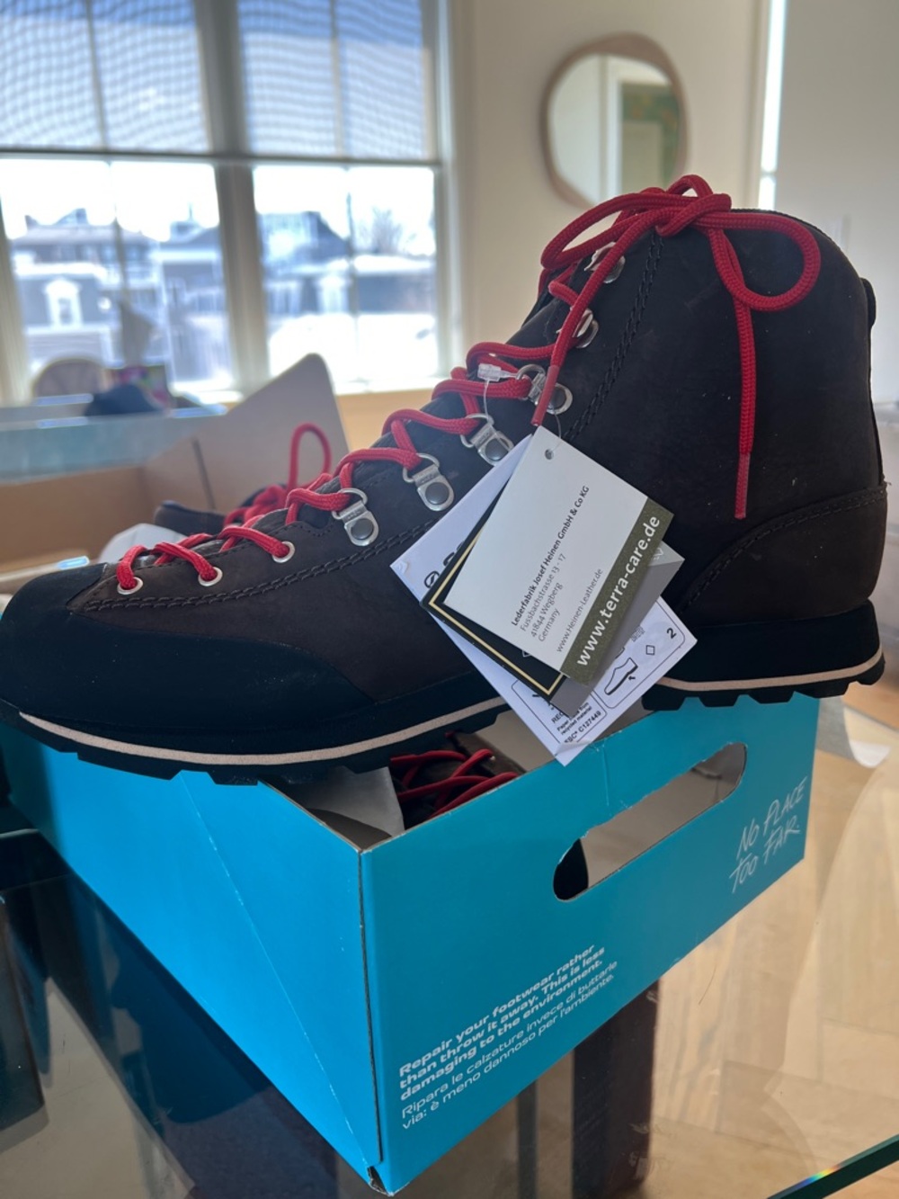 Scarpa Brown Hiking Boot with Red Laces